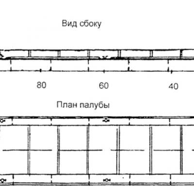 несамоходная баржа-площадка с грузовым бункером и съемными закрытиями грузоподъемностью 900 т. (проект 775А)